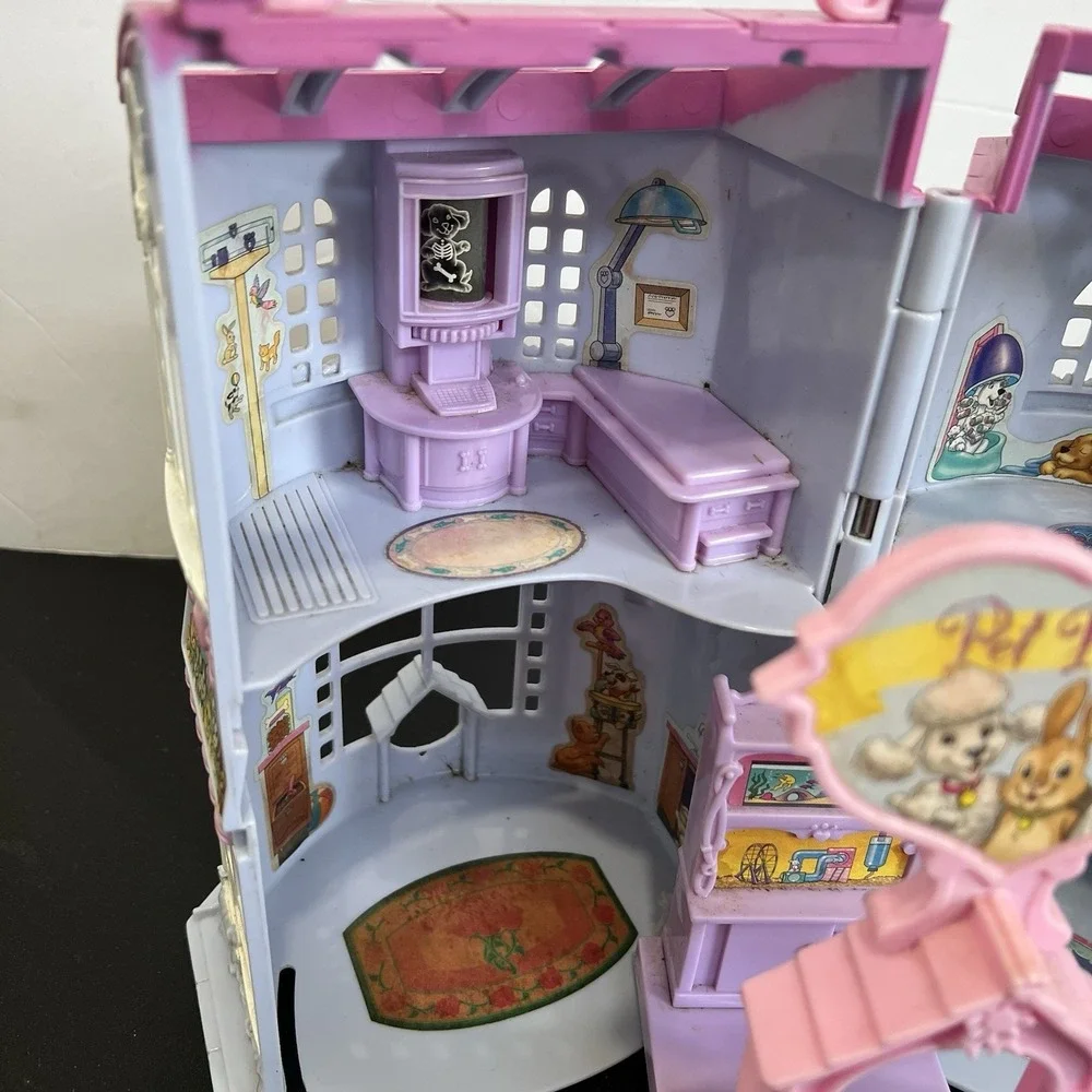 Fisher Price Precious Places Pet Parlor Vintage 1990s Folding Playset‎ Lavender